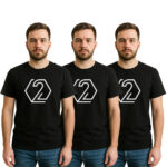 3 x T-Shirt, schwarz